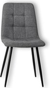 Zestaw 4 nowoczesnych krzeseł do jadalni "Eclisse" z tapicerką z ciemnoszarej tkaniny, 44x55 cm, 81h