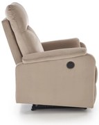 Fotel wypoczynkowy z funkcją elektrycznego rozkładania CROCUS beżowy