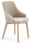 Krzesło tapicerowane TOLEDO 2 beżowe/dąb miodowy HALMAR