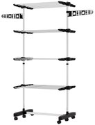 HOMCOM Suszarka do ubrań 5 poziomów, składana, system One-Klick, 142 cm x 55 cm x 172 cm, Czarny + Srebrny