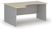 Ergonomiczne biurko PRIMO GRAY, 160x120 cm, lewe, szary/brzoza