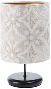 Czarna lampa stołowa z tkaninowym abażurem - 5X S364 B6-C49