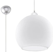 Biała lampa wisząca z szklanym kloszem ø 30 cm Bilbao – Sollux