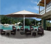 Parasol Carpi II,  kremowo-beżowy ze stojakiem