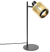 Industrialna lampa stołowa czarna ze złotem - Kayden