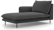 Ciemnoszary szezlong Cosmopolitan Design Vienna, lewostronny
