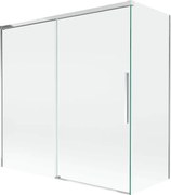 Mexen Rox parawan nawannowy 2-skrzydłowy rozsuwany 160 + 75 x 150 cm, transparent, chrom - 8C9-160-075-01-00