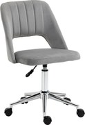 Vinsetto Regulowany wysokością fotel biurowy na kółkach, obrót 360°, kształt muszli, pianka, 49 x 60 x 79-91 cm, Szary