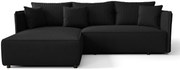 Czarna rozkładana nowoczesna sofa narożna M6-D12