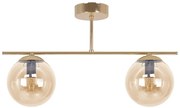 Złoto-bursztynowa lampa sufitowa z 2 szklanymi kloszami - A671 G0-A82