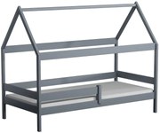 Szare skandynawskie łóżko dziecięce z materacem H4-A42