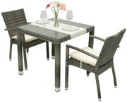 Zestaw rattanowy ogrodowy NAPOLI I. 1+2 (szary)