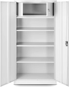 Dwudrzwiowa szafa aktowa z sejfem Tomasz 90x45x185 cm biała