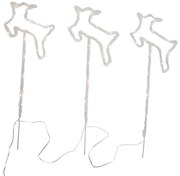 Zewnetrzna Zestaw 3 świątecznych reflektorów Biały Jeleń z LED i timerem IP44 - Shika Oswietlenie zewnetrzne