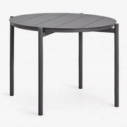 Okrągły Stół Jadalniany Ø110 Cm Z Aluminium Elton Grafitowa Szarość - Sklum