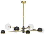 Jupiter 1973 - Żyrandol MOKA 4xGU10/10W/230V + 4xG9/10W/230V złoty/czarny/przezroczysty