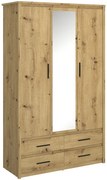 Trzydrzwiowa szafa z lustrem do sypialni dąb artisan S1-E86