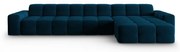 Ciemnoniebieski aksamitny narożnik (prawostronny) Kendal – Micadoni Home