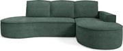 Narożnik MOLLY Prawostronny z funkcją spania, wolnostojący tkanina ABRIAMO 09 Zielony