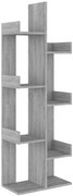 Wąski regał z otwartymi półkami szary dąb G6-W26