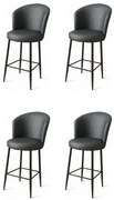 Zestaw krzeseł barowych Uras Anthracite and Black, 4 szt., 4 szt.