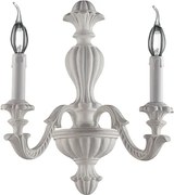 Leonardo Shabby White Wooden Wall Lamp 2 Lights .29 P.19 BL180-AP2-BCO