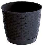 Doniczka Ratolla Round antracytowy, wys. 19,5 cm (S433) , 22 cm