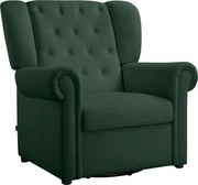 Zielony aksamitny fotel bujany typu chesterfield Lillyse – Støraa