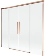 Mexen Rox parawan nawannowy 2-skrzydłowy rozsuwany 170 x 150 cm, transparent, różowe złoto - 8C9-170-002-60-00