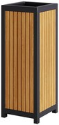 Parkowy drewniany kosz na śmieci w kolorze dębu H7-W28