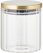 Szklany słoik ze złotą pokrywką