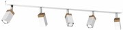 Lampa sufitowa, 5 kloszy, biała, kierunkowa SOLO SAWN WHITE / PATINATED WOOD 5x mini GU10