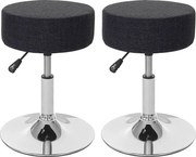 Zestaw 2 stołków MCW-C22,  tekstylny, ciemnoszary