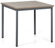 Stół jadalniany TRIVIA, 80x80 cm, ciemnoszara podstawa, dąb naturalny