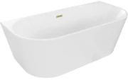 Mexen Oval wanna wolnostojąca przyścienna 170 x 80 cm, biała, przelew złoty szczotkowany  - 52671708000-55