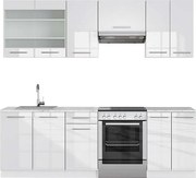 Aneks kuchenny biały wysoki połysk/biały 240x60x81.6 fame-line