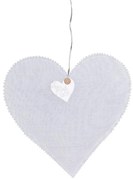 Białe wiszące serce HEARTLIGHT z LED łańcuchem świetlnym