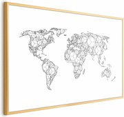Plakat Geometryczna mapa 90x60 cm z ramą złotą z marginesem ARTGEIST B