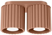 Plafon dwupunktowy AURA 2 mocca GU10 ryflowany SOLLUX  LIGHTING