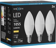 Mexen Nova 3x żarówka LED E14, C37, 10W, Ciepła - 3000K, 1055 lm - L102-E14-1030-01x03