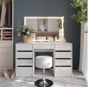 Stół do toalety biały/biały wysoki połysk 128.2x50.1x76 sherry