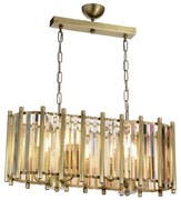 Žyrandol na łańcuchu CRYSTALLINE 6xE14/40W/230V mosiądz