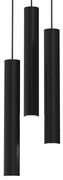 Lampa wisząca HUDSON BLACK 3xGU10, czarna, potrójna, tuba, na kole