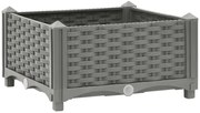 Jasnoszara kwadratowa donica ogrodowa F7-N40