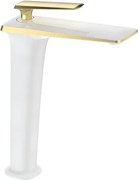 Mexen Purus bateria umywalkowa wysoka, biała/złota - 745810-25