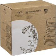 Porcelanowa zastawa dla 6 osób WHITE FLORAL, 18 elementów