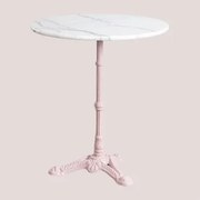 Okrągły Stolik Barowy Z Marmuru Moka Cotton Candy & Ø70 Cm - Sklum