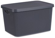 Kosz plastikowy z pokrywką, organizer, 19 l