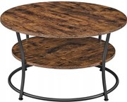 Rustykalny metalowy stolik kawowy z półką S7-G63