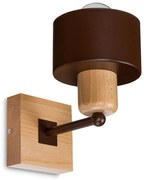 Brązowy kinkiet LED WD-BR10x10BU jednopunktowy z litego drewna
